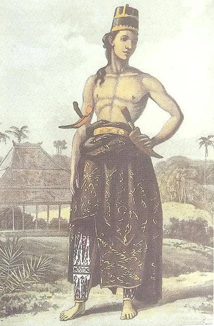 Javanese warrior (Source: Raffles 1817)